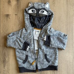 Gray Animal -Raccoon- Hoodie for Kids